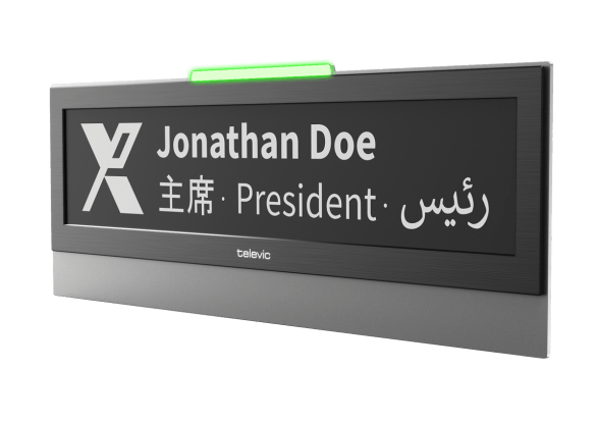 Electronic nameplate to read, display and update participant